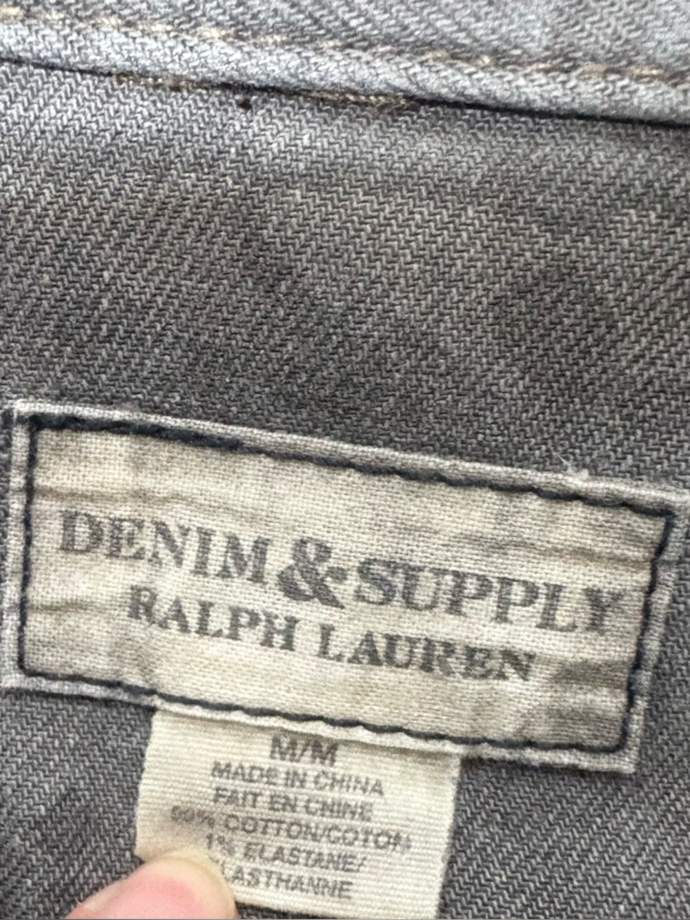 RALPH LAUREN DENIM & SUPPLY Washed Gray Moto Jacket with Buckle Belt - Picture 6 of 11